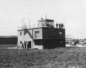 The 390th Bomb Group’s control tower at Framlingham, Suffolk, England (Station 153) on May 22, 1944. (Source: Wikipedia) 